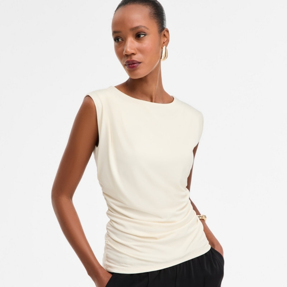 INC International Concepts Women's Elegant Cream Blouse Lined